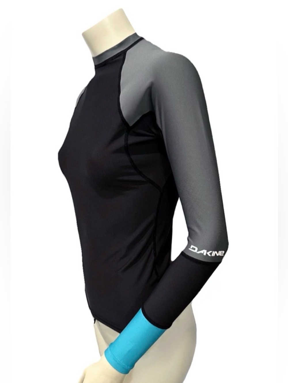 Dakine Rash Guard Youth L / Women’s S Black Gray UPF 50 Surf Swim - Picture 3 of 9
